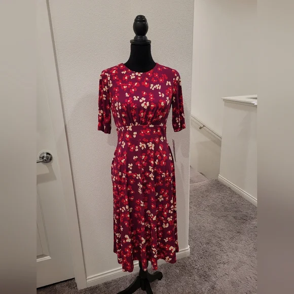 london times red dress London Times Maxi Dress, 6 / Red/White